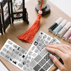 Stainless Steel DIY Nail Art Templates&nbsp;MRMJ-WH0092-226