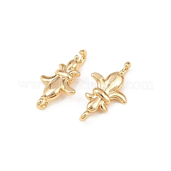 Brass Fleur De Lis Connector Charms&nbsp;KK-H524-04G