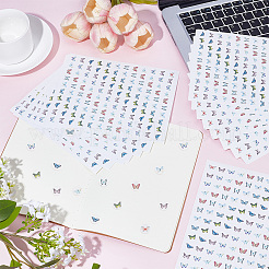 紙のステッカー  粘着紙の子供用ステッカー  ラウンド  蝶  196x160x0.2mm  120pcs /シート  20シート/セット&nbsp;DIY-SP0007-43C