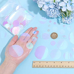 プラスチックペンダント390個  フラットラウンドのチャーム  カラフル  10~52x0.2mm  穴：1.2~1.5mm&nbsp;KY-PH0002-28