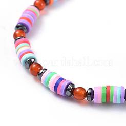 Polymer Clay Heishi Beads Beads Stretch Bracelets&nbsp;BJEW-JB04452-M