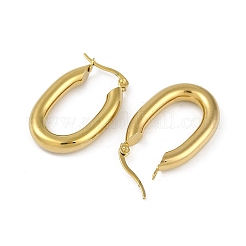 PVD Vacuum Plating 201 Stainless Steel Oval Hoop Earrings for Women&nbsp;EJEW-F345-19G