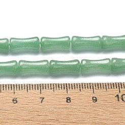 天然石グリーンアベンチュリンビーズ連売り  竹の棒  12x5mm  穴：1.2mm  約32個/連  14.88インチ（37.8cm）&nbsp;G-C135-I01-01