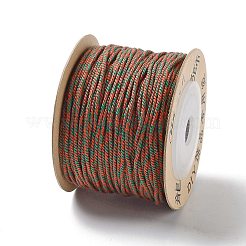 ポリエステルツイストコード  ラウンド  DIYのジュエリーには  グリーン  1.2mm  約38.28ヤード（35m）/ロール&nbsp;OCOR-G015-01B-15