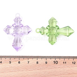 透明なアクリルパーツ  クロス  ミックスカラー  43x31.5x9mm  穴：2.5mm&nbsp;TACR-Z004-01