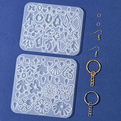 DIY Flower Leaf Pendant Silicone Molds Making Kits&nbsp;DIY-FS0010-03