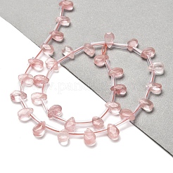 チェリークォーツガラスビーズ連売り  多面カット  ティアドロップ  トップ掘削  9x6x4mm  穴：0.8mm  約30~32個/連  16.54''（42センチメートル）&nbsp;G-Q167-A02-02