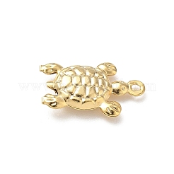 真鍮チャーム  鉛フリー＆カドミウムフリー  カメ  24KGP本金メッキ  17x10.5x3.5mm  穴：1.2mm&nbsp;KK-H083-07G