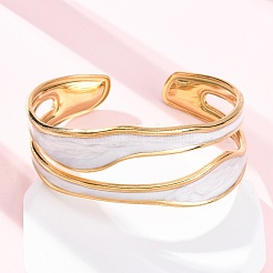 304 Stainless Steel Enamel Bangles for Women&nbsp;BJEW-D306-04G
