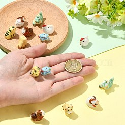 14個 7種類の手作り磁器ビーズ  動物  ファミーユは磁器バラ  混合図形  13.5~26x9.5~19x12~20mm  穴：1.6~2.5mm  2個/スタイル&nbsp;PORC-CJ0001-40