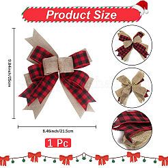 1Pc Christmas Linen Big Bowknot Decorations&nbsp;AJEW-CN0005-55A