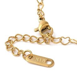 Ion Plating(IP) 304 Stainless Steel Heart Link Chain Bracelets&nbsp;BJEW-L673-026G