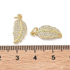 Brass Micro Pave Clear Cubic Zirconia Charms&nbsp;KK-F930-04G