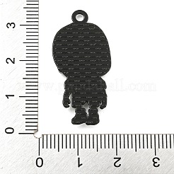 ハロウィンアロイエナメルペンダント  ブラック  スケルトンチャーム  ブラック  33x15x2mm  穴：2mm&nbsp;ENAM-M220-02H-B