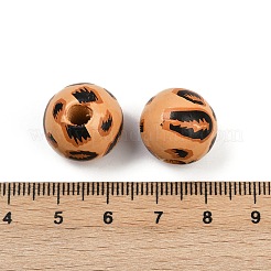 Painted Wood European Beads&nbsp;WOOD-F017-04F