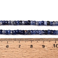 天然石ソーダライトビーズ連売り  ロンデル  多面カット  4x2~2.5mm  穴：0.7~1mm  約156~162個/連  14.76~15.16インチ（37.5~38.5cm）&nbsp;G-Q606-46A-03