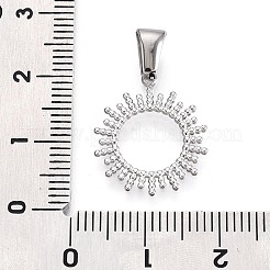 303ステンレススチールペンダント  太陽のチャーム  ステンレス鋼色  18.5x15.5x1mm  穴：6.5x2.8mm&nbsp;LS-STAS-Q110-15P
