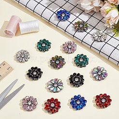 8Pcs 8 Colors Glass Rhinestone Embroider Thread Iron on/Sew On Patches&nbsp;PATC-WR0001-21