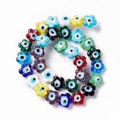 Handmade Evil Eye Lampwork Beads Strands&nbsp;LAMP-F024-03B