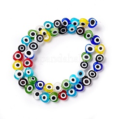 Handmade Evil Eye Lampwork Beads Strands&nbsp;LAMP-F023-B