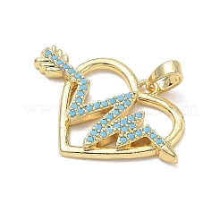 Brass with Turquoise Rhinestone Pendants&nbsp;RB-CBA5CBE-01G