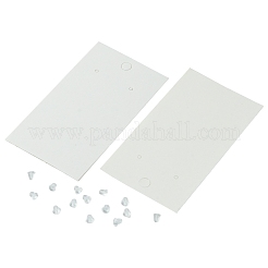 ピアスディスプレイカード  プラスチック製のピアスキャッチとパールフィルムのOPPセロハン袋付き  ホワイト  9x5cm&nbsp;CDIS-FS0001-12D