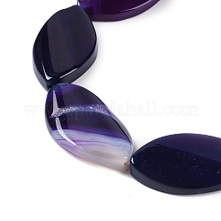 Natural Purple Banded Agate Beads Strands&nbsp;G-C141-A01-01