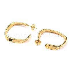 Ion Plating(IP) 304 Stainless Steel Twist Rectangle Stud Earrings&nbsp;EJEW-K244-17G