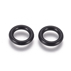 ラバーOリング  ドーナツスペーサービーズ  ヨーロッパのクリップビーズに適合  ブラック  直径約10mm  厚さ1.9mm  6.2mm内径&nbsp;NFC002-4