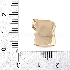 真鍮製ラインストーンチャーム  食べ物のテーマ  ゴールドカラー  丸カン付き  トースト  14.5x12.5x3.5mm  穴：4.5mm&nbsp;LS-KK-B145-02G-06