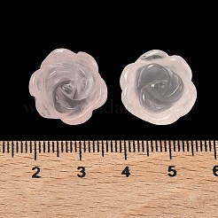 天然石ローズクォーツビーズ  片穴  刻まれた  花バラ  15~18x8~11mm  穴：1mm&nbsp;G-Z128-03D