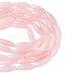 天然石ローズクォーツビーズ連売り  ライス  40.5~41.5x14~14.5mm  穴：1.2mm  約9個/連  15.20''~15.55''（38.6~39.5センチメートル）&nbsp;G-L654-G05-01