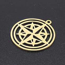 ステンレスペンダント201個  レーザー切断  スターとリング  ゴールドカラー  33x30x1mm  穴：1.8mm&nbsp;STAS-S105-LA225
