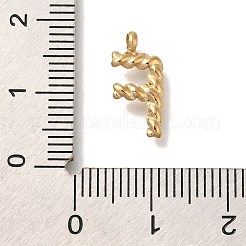 PVD真空メッキ304ステンレスペンダント  18KGP本金メッキ  レターチャーム  文字F  14x7x3mm  穴：1.8mm&nbsp;STAS-S148-28G-F