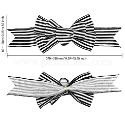 Black and White Stripes Pattern Linen Bowknot Display Decoration&nbsp;AJEW-WH0258-687