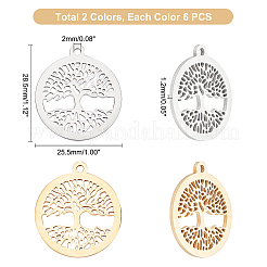 16Pcs 2 Colors 304 Stainless Steel Pendants&nbsp;STAS-UN0023-39