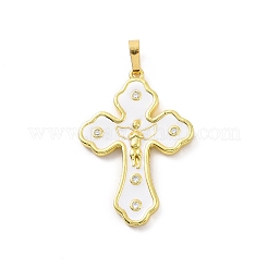 Eco-friendly Rack Plating Brass Micro Pave Cubic Zirconia Pendants&nbsp;KK-F843-20