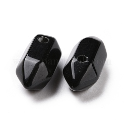 天然黒曜石ダブル ターミナル ポインテッド ペンダント  ファセットバレットチャーム  18.5~20x8~9x8~9mm  穴：1.5mm&nbsp;G-C007-02A-07