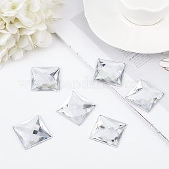 特大ジュエリーステッカー40枚  カボションカットのアクリルラインストーンスティック  自己接着剤付き  正方形  クリスタル  30x30x7mm&nbsp;TACR-FG0001-09