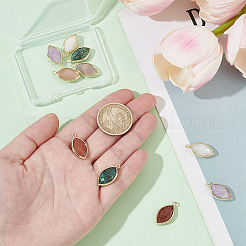 10Pcs 5 Styles Gemstone Faceted Horse Eye Pendants&nbsp;G-HY0001-82