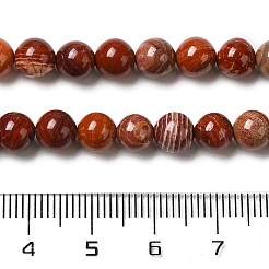 ナチュラルレッドスネークスキンジャスパービーズ連売り  ラウンド  6~6.5mm  穴：1mm  約60個/連  15.16''（38.5センチメートル）&nbsp;G-H298-A02-02
