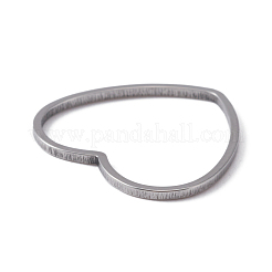 304ステンレススチールリンクリング  ハート  ステンレス鋼色  18x20x1mm  内径：17x18mm&nbsp;STAS-WH0029-19