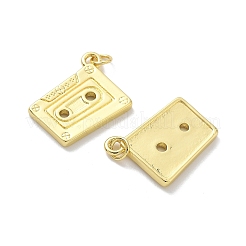 真鍮チャーム  テープチャーム  丸カン付き  ラックめっき  長持ちメッキ  カドミウムフリー＆鉛フリー  18KGP本金メッキ  16.5x22x2mm  穴：3.5mm&nbsp;KK-P325-46G