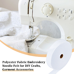 50m ポリエステル生地 刺繍ニードルフェルト DIY クラフト用  服飾材料  ホワイト  57mm  約54.68ヤード（50m）/ロール&nbsp;DIY-WH0037-41