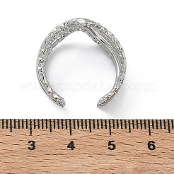 304ステンレススチール製多層カフオープンリング（女性用）  ステンレス鋼色  20mm  内径：19mm&nbsp;RJEW-A095-05P