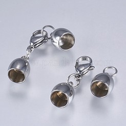 Tarnish Resistant 201 Stainless Steel Cord Ends&nbsp;STAS-F145-03P-11x8mm