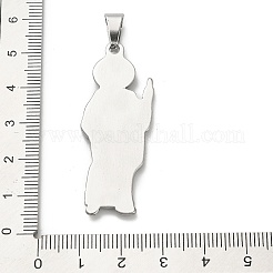 304ステンレスペンダント  セントジュードチャーム  ステンレス鋼色  47x19x3mm  穴：9x4.5mm&nbsp;STAS-Q343-05B-P