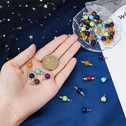 Chakra Theme Natural & Synthetic Mixed Gemstone Pendant & Link Connectors DIY Jewelry Making Finding Kits&nbsp;DIY-FH0006-77
