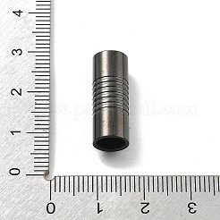 304ステンレススチール製マグネット留め具  コラム  イオンプレーティング（ip）  ガンメタ色  21x8mm  穴：6mm&nbsp;STAS-B082-02C-B