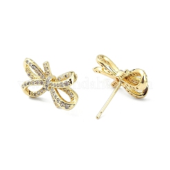 Rack Plating Brass Micro Pave Cubic Zirconia Stud Earring&nbsp;EJEW-C086-04G